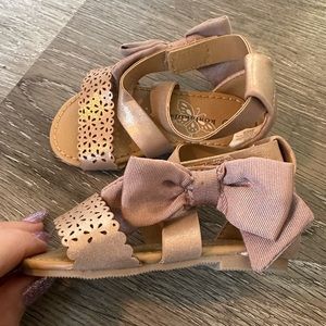 Koalakids Rose Gold Bow Sandals Size 4